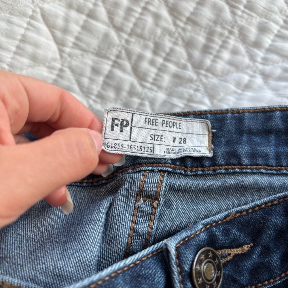 Free People Lily High Rise Cuffed Denim Jean Shorts - Picture 6 of 8